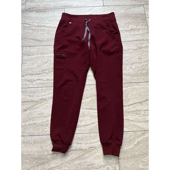 FIGS Zamora 2.0 Jogger Scrub Pants Burgundy W18SW2005 PO 1645 Size Small - Picture 1 of 11